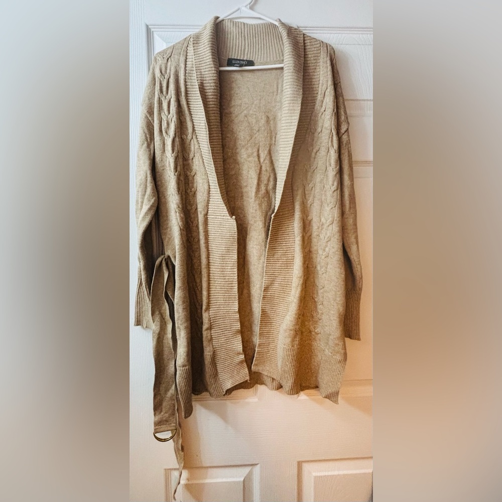 Cozy Tan Women's Open-Front Cardigan Sweater